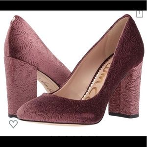 Sam Edelman Embossed Mauve Velvet Pump - Size 8